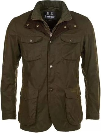 Barbour Light Jackets, male, Green, Size: XL Wax Jacket with Quilted Lining