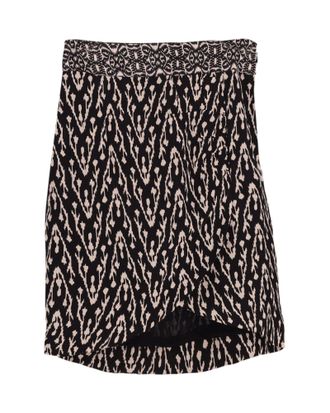 BA&SH Ba & sh Iliade Wrap-Effect Printed Mini Skirt in Black Viscose