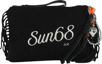 Sun 68 Fringes Knit Pochette - Dames - Clutches - Zwart - ONE Size - Polyester - Tassen