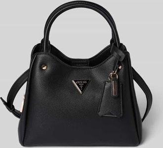 Guess Handtasche mit Label-Applikation Modell ECO MERIDIAN II in Black, Gr&ouml;&szlig;e 1