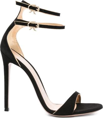 Gianvito Rossi 115 mm Victorine stiletto sandalen met dubbele gesp - Zwart