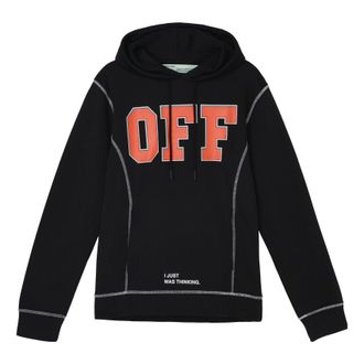 Off-white OFF Applique Hooded Sweater Unisex Black OMBB021F172460441019