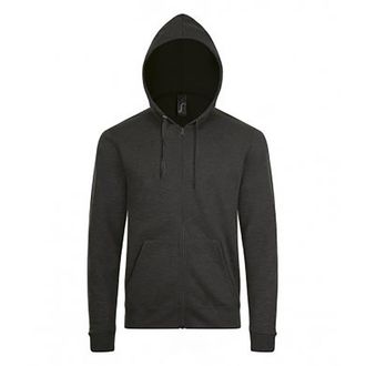 SOLS Herenstenen Ritssluiting in de vorm van een gewone Hoodie (Houtskool mergel)