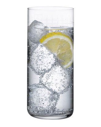Nude Glass Set Of 4 Finesse Grid Long Drink Glasses