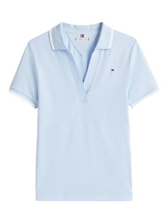 Tommy Hilfiger 1985 V-neck logo T-shirt - women - Cotton/Elastane - S - Blue