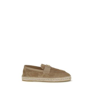 Valentino Garavani Beige Calf Leather Bos Taurus Mens Espadrilles