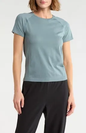 Zella Stretch Seamless Tee in Blue Goblin at Nordstrom Rack, Size X-Small