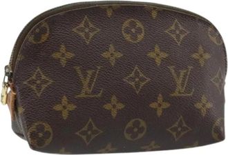 Louis Vuitton Pre-owned Monogram Canvas Pouch - Dames - Vintage Tassen - Bruin - ONE Size - Leer - Vintage