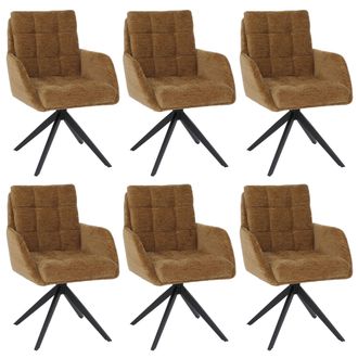Hhg [nunca Usado] Juego De 6 Sillas De Comedor Hhg-705, Sillas De Cocina Giratorias Con Retorno Autom&aacute;tico, Tejido De Chenilla (680 G/m&sup2;) Con Certificaci&oacute;