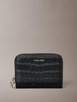 Calvin Klein Leather Croc-Effect RFID Zip-Around Wallet