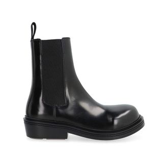 Bottega Veneta Black Calfskin Chelsea Womens Boots