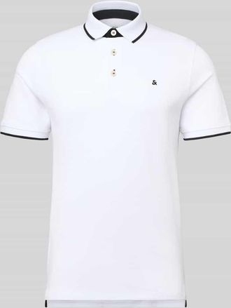 Jack & Jones Jack & Jones Slim Fit Poloshirt mit Viskose-Anteil Modell Paulos in Weiss, Gr&ouml;&szlig;e XXL