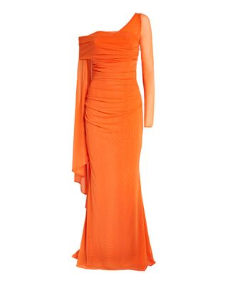 Talbot Runhof Asymmetric Metallic Gown Size XL