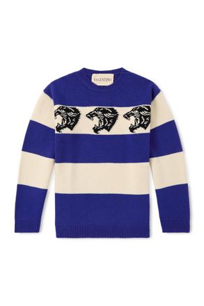 Valentino Garavani Striped Jacquard-Knit Wool Sweater