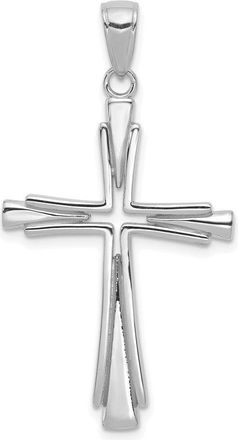 Diamond2Deal 14K White Gold Polished Solid Cross Pendant