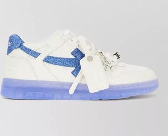 Off-white leather low-top sneakers
