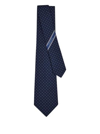 Ferragamo jacquard silk tie - Blue