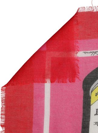 Dolce & Gabbana Womens Pink Dg Amore Print Neck Square Shawl 140cm X Scarf Silk Cashmere
