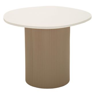 Dmora Mesa De Centro Ganiha, Forma Cuadrada, Tapa Color Blanco, Estructura De Metal, 48x46x39h Cm Blanco M&aacute;rmol