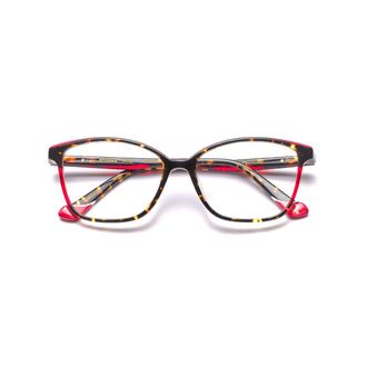 Etnia Barcelona Etosha Cat-Eye Tortoiseshell Eyeglasses with Bold Red Accents