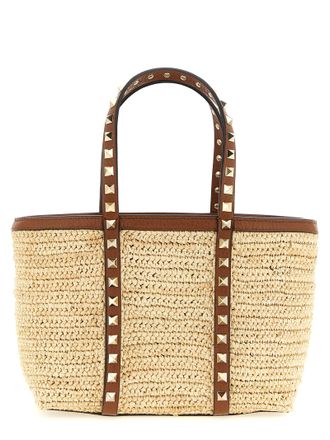 Valentino Garavani Beige Straw Tote Womens Bag