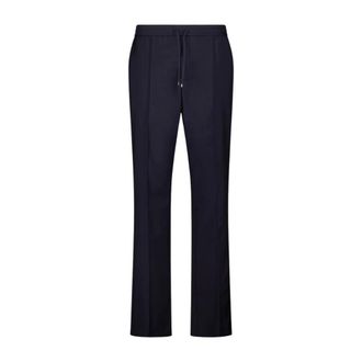 Valentino Garavani Wide Trousers, male, Blue, XL, Dark Blue Wool Mohair Trousers