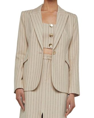 L'agence Lagence Chamberlain Linen-Blend Blazer
