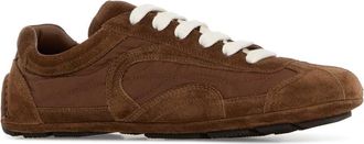 Prada Womens Brown Suede And Re-Nylon Montecarlo Re-Edition 2005 Sneakers Palissandro
