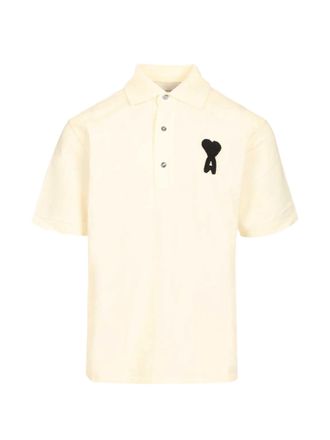 Ami Boxy Fit Polo mit Ami De Coeur Strickaufn&auml;her