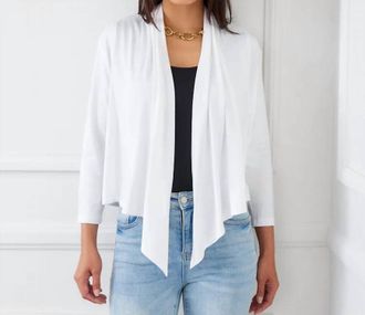 Karen Kane Calli Open Front Cardigan In Off White