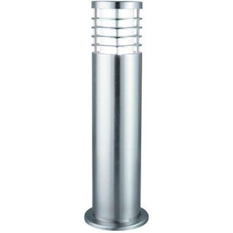 Eglo Searchlight Louvre - 1 Light Outdoor Bollard Light Satin Silver IP44, E27