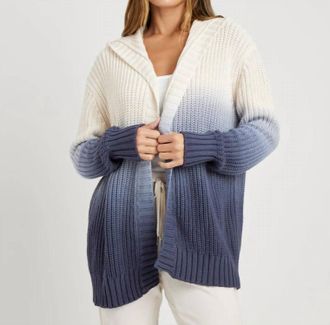 Splendid Hooded Cardigan Top In Raya Ombre