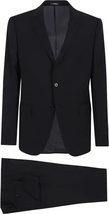 Emporio Armani Single Breasted Suits, male, Blue, Size: 3XL Blue Suit Classic Style