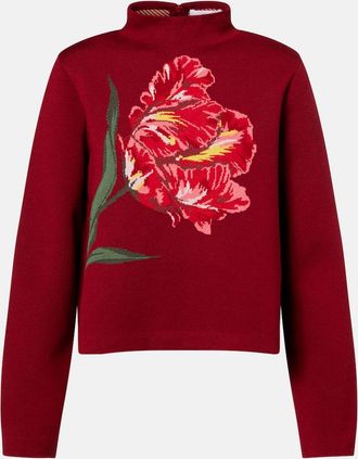 Carolina Herrera Pullover in jacquard di cotone e lana