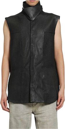 Rick Owens SL Outershirt - Heren - Bodywarmers - Zwart - L - Katoen - Jassen