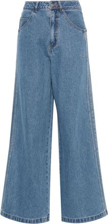 adidas wide-leg jeans - women - Cotton - 30 - Blue