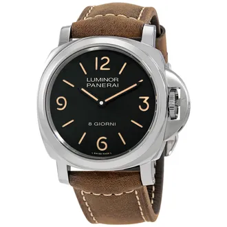 Officine Panerai Luminor 8 Giorni Hand Wind Black Dial Mens 44 mm Watch PAM00914