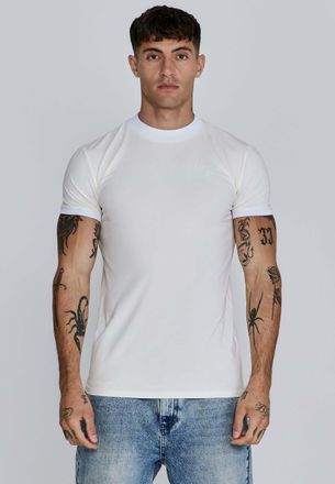 Siksilk T-Shirt SIKSILK Siksilk T-Shirt Ringer T-Shirt, Herren, Gr. XL, weiss (wei&szlig;), Obermaterial: 95% Baumwolle CO. 5% Elasthan EL., Shirts T-Shirt