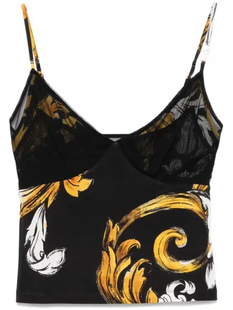 Versace Jeans Couture Barocco mesh top - Zwart