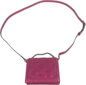 Gucci Pre-owned Vintage Pochette Schoudertas - Dames - Vintage Schoudertas - Roze - ONE Size - Leer - Vintage