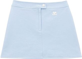 Courrèges A-line mini skirt - women - Cotton/Polyurethane/Elastane - 38 - Blue