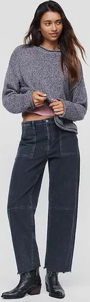 LE JEAN Utility High-Rise Barrel-Leg Jeans
