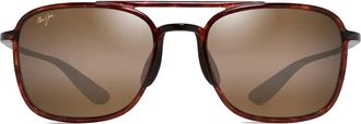 Maui Jim Occhiali da sole Keokea squadrati con effetto tartarugato - Marrone