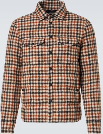 Moncler Gelt checked virgin wool down jacket