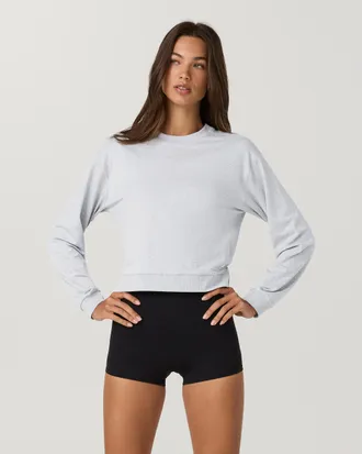 Vuori Clothing Halo Modern Crew Neck T-Shirt | Pale Grey Heather | XS, Size Extra Small