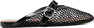 Alaia Flat Mules In Fishnet