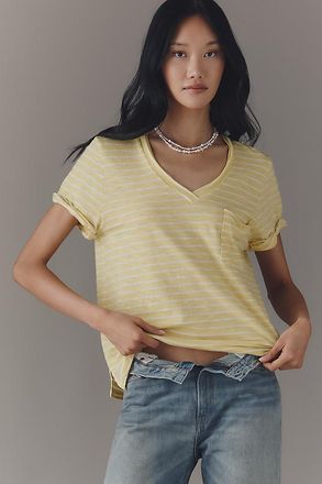 Pilcro The Quinn Short-Sleeve V-Neck Tee by Pilcro