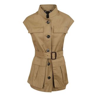 Dries Van Noten Vests, female, Brown, Size: XS Safari vest