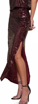 Bishop + Young Sublime Sequin Skirt In Scarlet