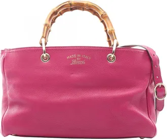 Gucci Pink Leather Handbag Tote Bag (Pre-Owned)